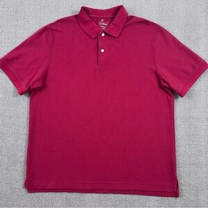 L.L.Bean Polo Shirt Large Red Traditional Fit Cotton Golf Casual Outdoor Men